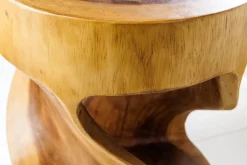 Skulp­tu­raler Beistelltisch ARTE 35cm natur Suarholz rund handmade in Bali Sitzhocker