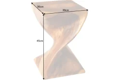Skulp­tu­raler Beistelltisch HELIX 30cm natur Suarholz handmade in Bali Sitzhocker