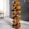 Skulp­tu­rales Weinregal ARTE 100cm natur Suarholz handmade in Bali Flaschenhalter