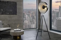 Stehlampe BIG STUDIO 170cm schwarz Blattsilber-Optik Industrial Design