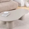 Stilvoller Couchtisch ORGANIKO 130cm cement greige organische Form