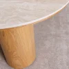 Stilvoller Couchtisch ORGANIKO 110cm natur Eiche Travertin Keramik