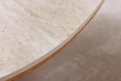 Stilvoller Couchtisch ORGANIKO 110cm natur Eiche Travertin Keramik