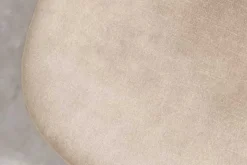 Stilvoller Stuhl GLAMM champagner beige Samt mit Rauten-Steppung schwarz Metall