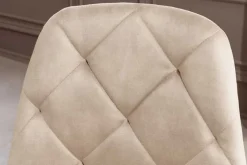 Stilvolles 2er-Set Stühle GLAMM champagner beige Samt schwarze Metallbeine