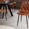 Stilvolles 2er-Set Stühle GLAMM braun Samt schwarze Metallbeine