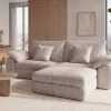 Stilvolles Sofa SOHO 225cm beige Chenille 3-Sitzer Couch mit Wellenunterfederung