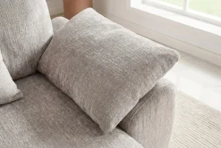 Stilvolles Sofa SOHO 225cm beige Chenille 3-Sitzer Couch mit Wellenunterfederung