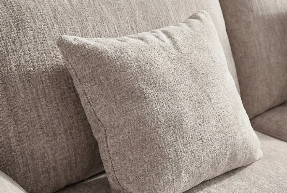 Stilvolles Sofa SOHO 225cm beige Chenille 3-Sitzer Couch mit Wellenunterfederung