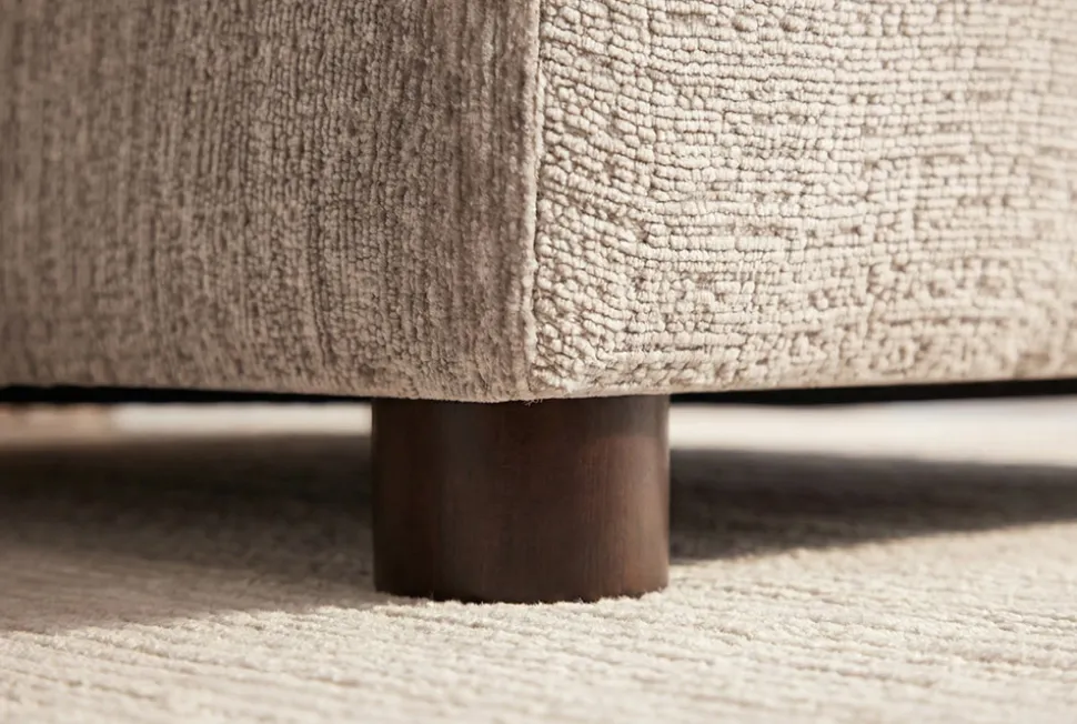 Stilvolles Sofa SOHO 225cm beige Chenille 3-Sitzer Couch mit Wellenunterfederung