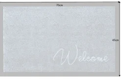 Strapazierfähige Fußmatte CLEAN WELCOME 75x45cm blau grau Fußabtreter Modern Design