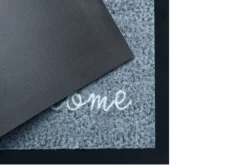 Strapazierfähige Fußmatte CLEAN WELCOME 75x45cm blau grau Fußabtreter Modern Design