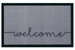 Strapazierfähige Fußmatte CLEAN WELCOME 75x45cm grau Fußabtreter Modern Design