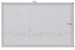 Strapazierfähige Fußmatte CLEAN WELCOME 75x45cm grau Fußabtreter Modern Design