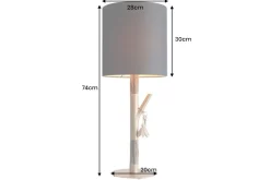 Tischlampe JEWELRY 75cm schwarz gold natur Eisenholz Massivholz