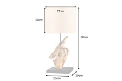 Treibholz Tischlampe HYPNOTIC 60cm natur Leinen-Schirm