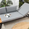 Verstellbare Gartenlounge MODULAR MIAMI 230cm grau natur anthrazit Gartensofa oder Gartenliege