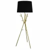 Vielseitige Stehlampe WARDROBE 175cm gold schwarz Garderobe mit Stoffschirm Metall