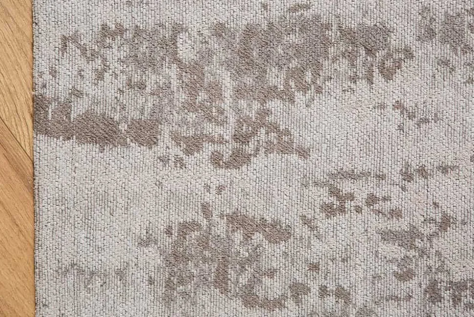 Vintage Baumwoll-Teppich MODERN ART 240x160cm beige grau verwaschen Used Look