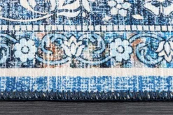 Vintage Teppich HERITAGE 230x160cm blau beige rot Flachgewebe Muster