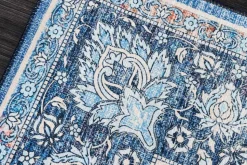 Vintage Teppich HERITAGE 230x160cm blau beige rot Flachgewebe Muster