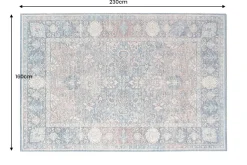 Vintage Teppich HERITAGE 230x160cm blau beige rot Flachgewebe Muster