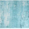 Vintage Teppich MODERN ART 240x160cm türkis beige verwaschen Used Look