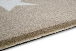 Waschbare Fußmatte STARS 70x50cm beige creme Fußabtreter mit Stern-Motiv