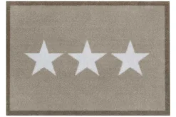 Waschbare Fußmatte STARS 70x50cm beige creme Fußabtreter mit Stern-Motiv