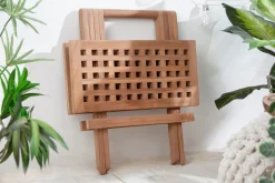 Wetterfester Beistelltisch EMPIRE TEAK 50cm Massivholz klappbar