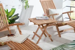Wetterfester Beistelltisch EMPIRE TEAK 50cm Massivholz klappbar