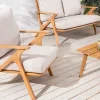 Wetterfester Gartenstuhl COMFORT LINE natur beige Akazienholz Loungesessel