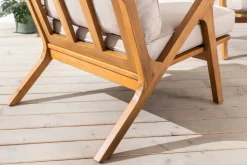 Wetterfester Gartenstuhl COMFORT LINE natur beige Akazienholz Loungesessel