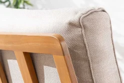 Wetterfester Gartenstuhl COMFORT LINE natur beige Akazienholz Loungesessel
