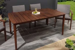 Wetterfester Gartentisch KOPENHAGEN 160cm braun Akazie honey finish Massivholz Outdoor