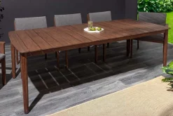 Wetterfester Gartentisch KOPENHAGEN 220cm braun Akazie honey finish Massivholz Outdoor
