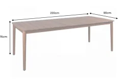 Wetterfester Gartentisch KOPENHAGEN 220cm braun Akazie honey finish Massivholz Outdoor