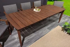 Wetterfester Gartentisch KOPENHAGEN 220cm braun Akazie honey finish Massivholz Outdoor