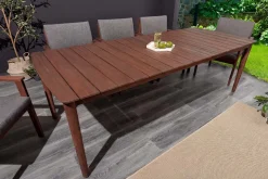 Wetterfester Gartentisch KOPENHAGEN 220cm braun Akazie honey finish Massivholz Outdoor