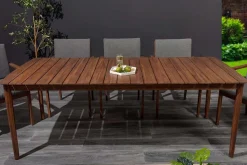 Wetterfester Gartentisch KOPENHAGEN 220cm braun Akazie honey finish Massivholz Outdoor