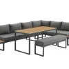 Wetterfestes Gartenmöbel Set IBIZA GRAND 280cm anthrazit Aluminium inkl. Sitzpolster